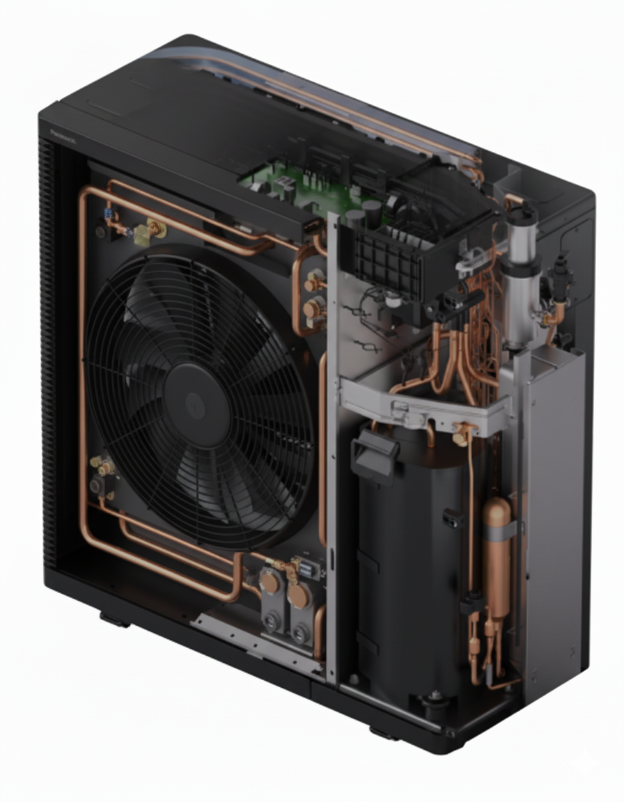 Innenansicht des Wärmepumpensystems